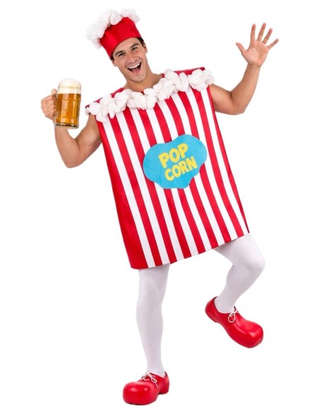 Déguisement Boîte de Popcorn Taille L | Costumes pour Adultes Le Roi du Carnaval